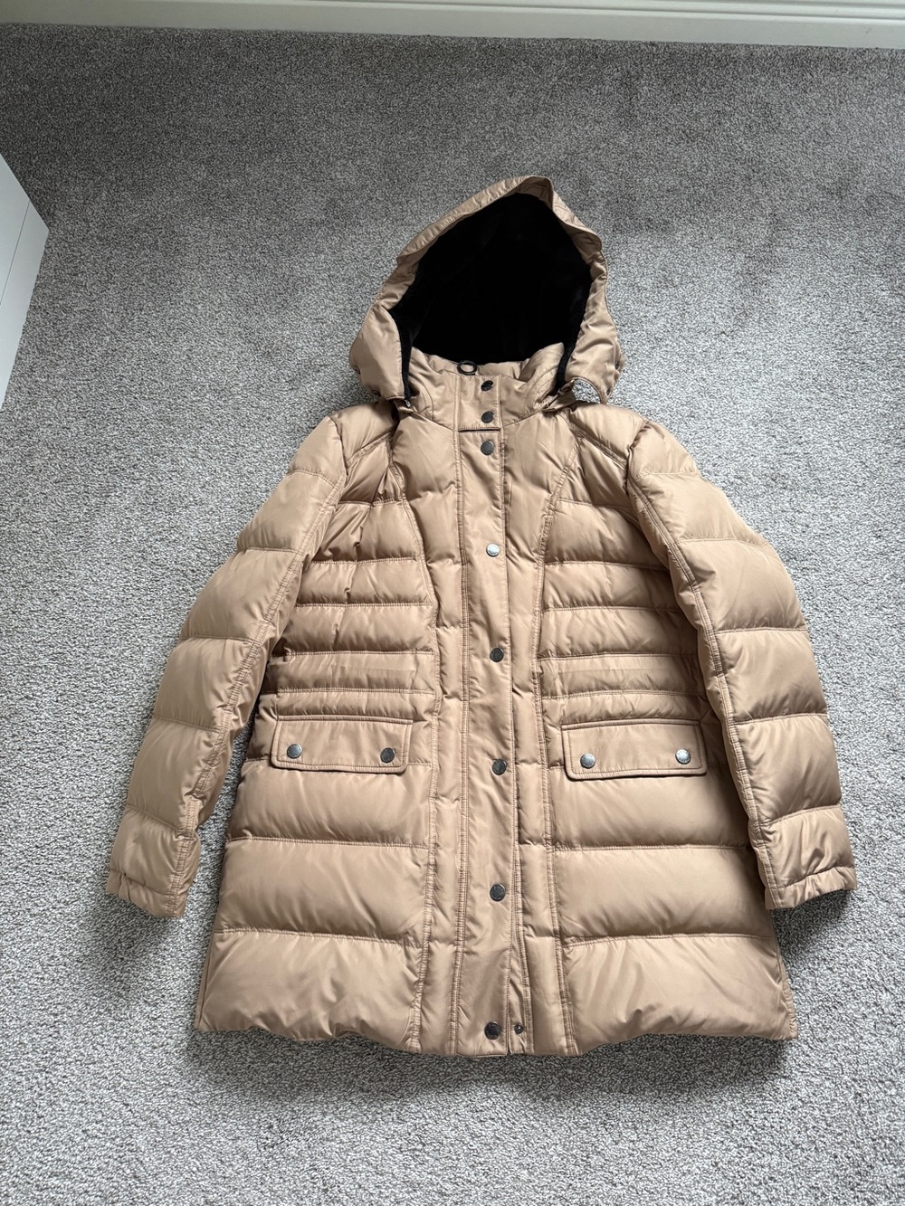 Bianca Nygard Women's Hooded Puffer Coat in Beige XL